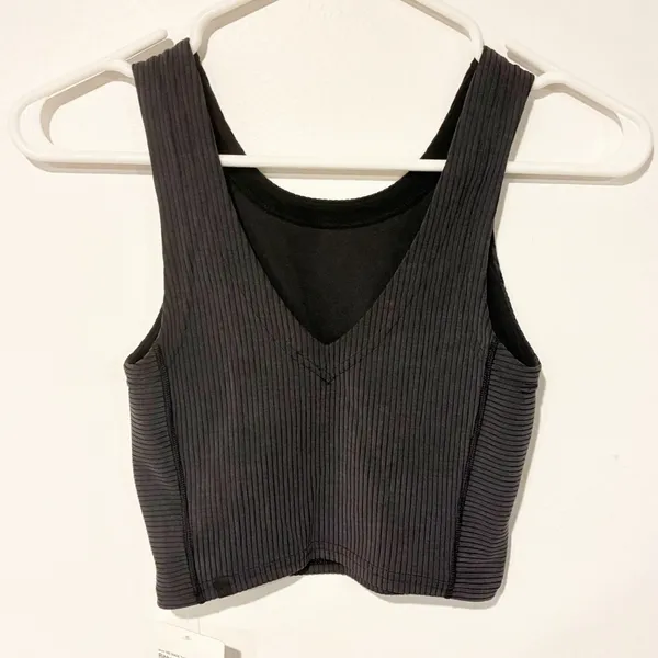 Lululemon Ribbed Softstreme Cropped Tank Top Black Size 0 NEW - Image 6