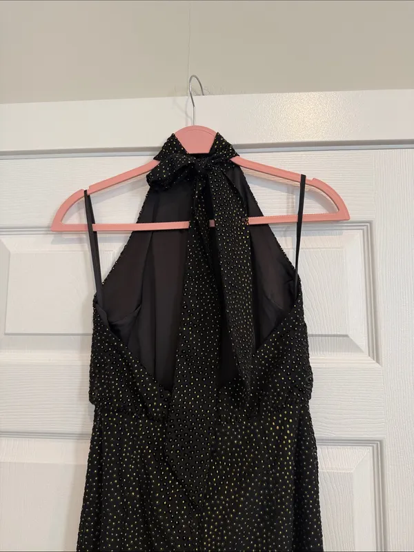 Revolve x House of Harlow 1960 Sana Black and Gold Halter Jumpsuit XS - Image 4