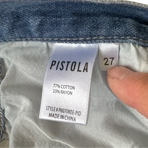 EUC PISTOLA Distressed Relaxed Jeans Size 27 - Image 7