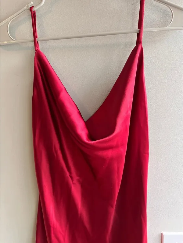 Velvi Red Burgundy Satin Slip Dress Size 4 Sorority College Sexy Fall Holiday - Image 5