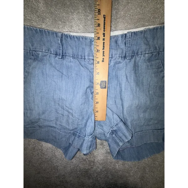 club monaco chambray shorts womens‎ size 4 blue lyocel soft - Image 6