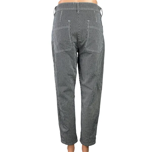 Maison Standards Black White Striped High Waisted Straight Denim Jeans Size 36 - Image 3