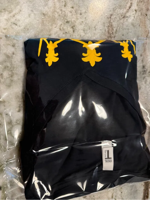 Next Level Apparel Black V-Neck Tee with Yellow Detail - Image 5