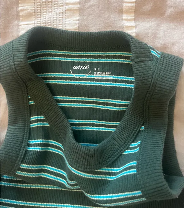 Aerie Green Striped Tank - Image 2