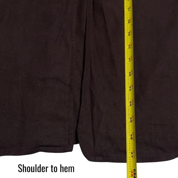 Joie Linen Blend Chocolate Brown‎ Zip-Front Midi Dress Quiet Luxury Old Money M - Image 13