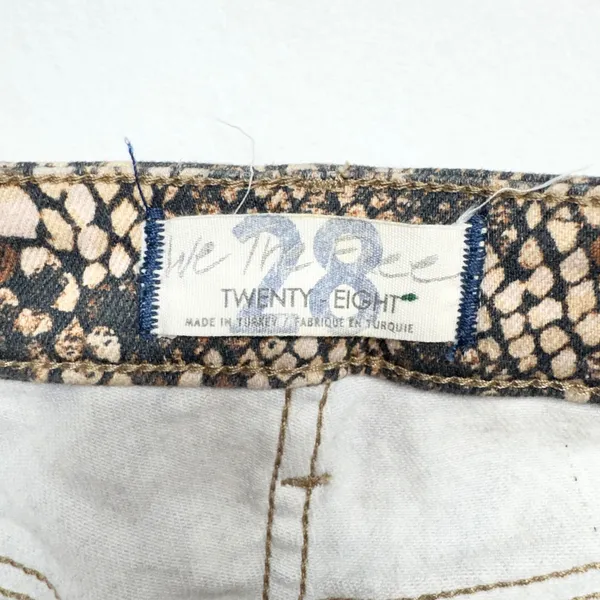 Free People We The Free Snakeskin Skinny Jeans Womens Size 28 Brown Animal Print - Image 3