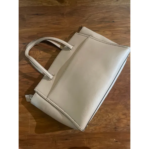 KATE SPADE Patterson Drive Geraldine Bag MINIMALIST Beige Leather Tote Purse - Image 3