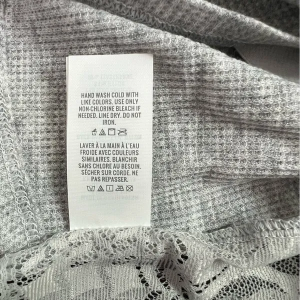Aerie Lace Waffle Longline Bralette in Light Gray Size S New with Tags - Image 14
