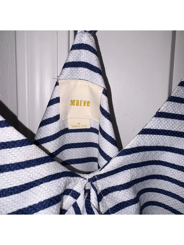 Maeve by Anthropologie $128 Woman’s M Ahoy Swing Dress Tie-Front Mini, Size M - Image 4