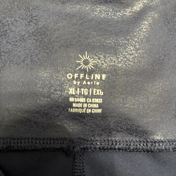OFFLINE by Aerie Crossover Leggings Womens XL Navy Blue Crackle Yoga‎ Pilates - Image 10