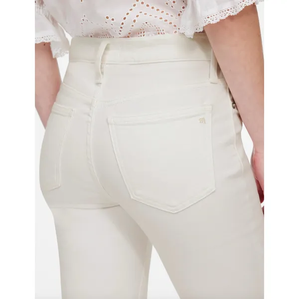 Madewell Kick Out Crop Jeans Pure White Stretch Mid Rise Flare NI961 US 24 NWT - Image 6