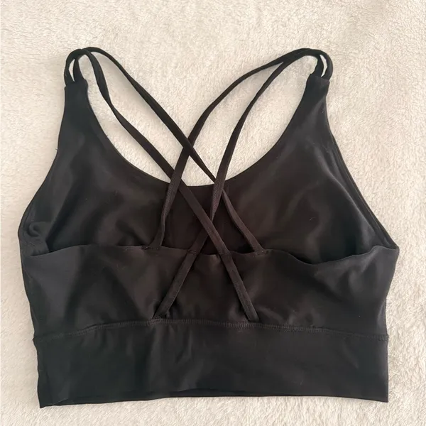 Athletic Works Black Sports Bra with Crossback Straps - Image 2