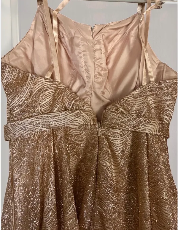 Gold Formal Prom Dress Size XS - Image 4