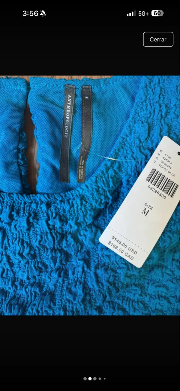 Anthropologie Teal Textured One-Shoulder Dress - Image 6