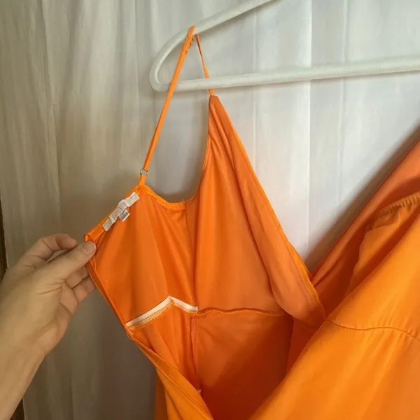 Iris Dress Orange Slip Long Dress Size Small Preowned - Image 11