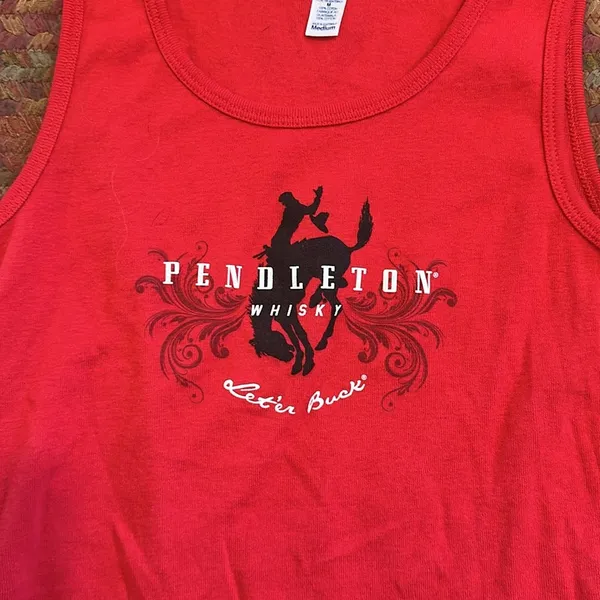 Urban Outfitters PENDLETON WHISKY RED GRAPHIC COWBOY HORSE BAR TANK - Image 2