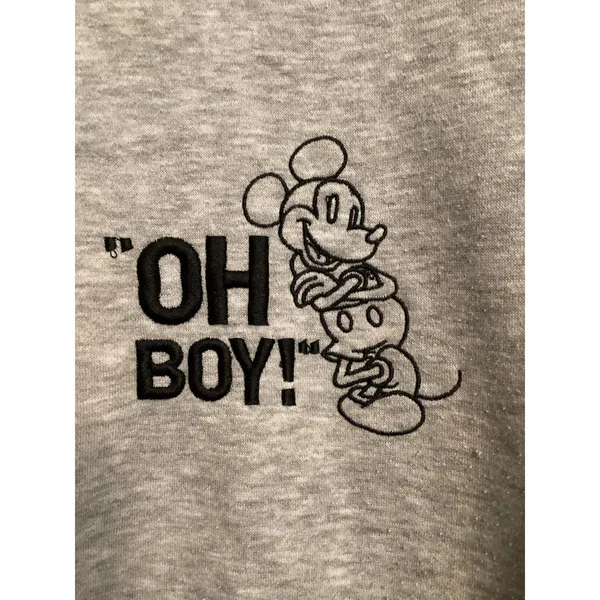 Disney Embroidered Mickey Mouse "Oh Boy!" crewneck sweatshirt L - Image 2