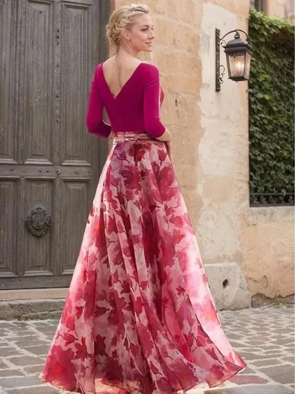 NWT Womens Size 4 LT LanTing Bride Fuchsia Pink Floral Applique Maxi Dress NEW - Image 3