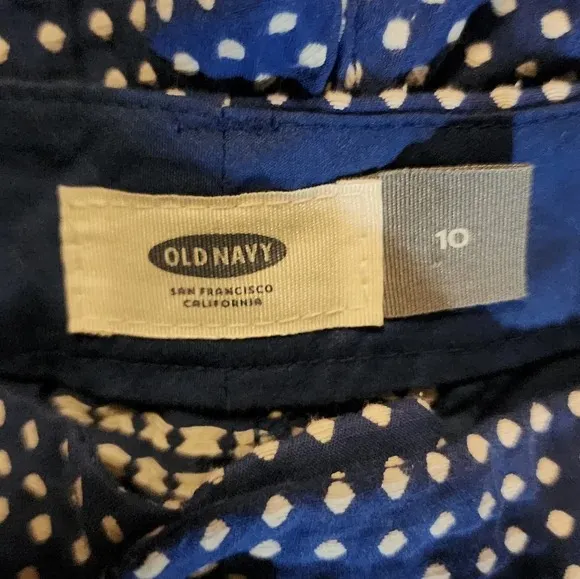 Old Navy Blue/White Polka Dot Shorts, Size 10 - Image 3