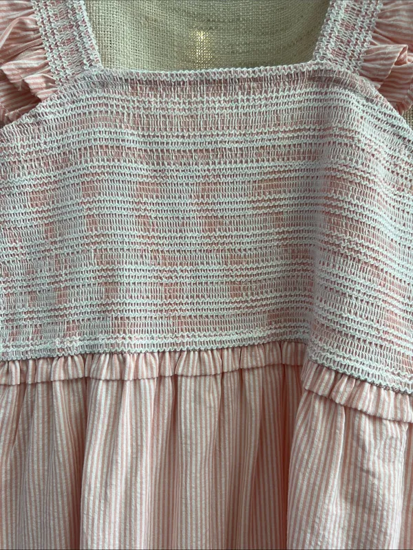 Smocked Ruffle Strap Tiered Midi Dress Medium - Image 11