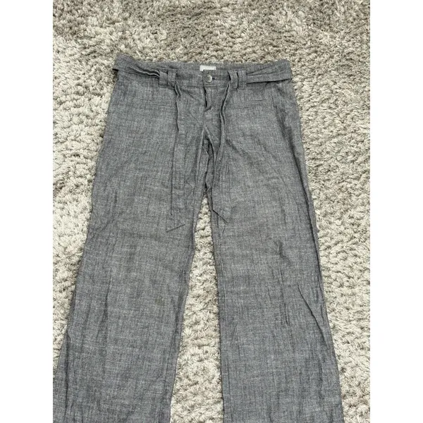 Converse One Star Women’s Gray Wide Leg Pants Cotton Belted Low Rise Size 4 - Image 2