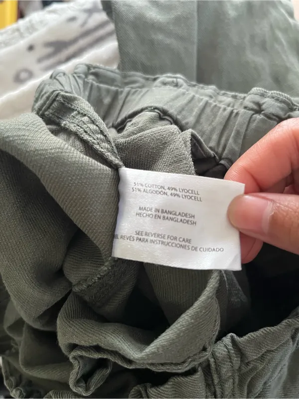 Gap Olive Green Pull On Wide Leg Denim Pants Small Minimalist Utility Casual - Image 7