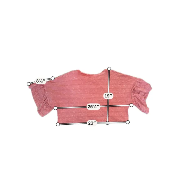 Roxy Coral Cropped Ruffle Sleeve Knit Top‎ Medium Boho Beach - Image 6