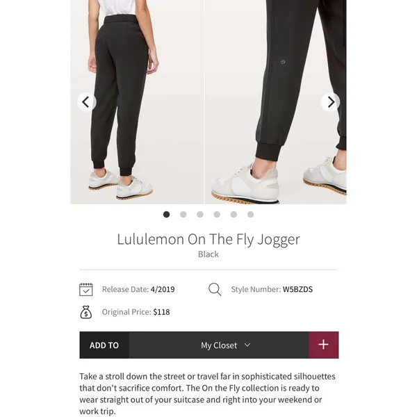 Lululemon On The Fly Jogger in Black size 4 women - Image 2