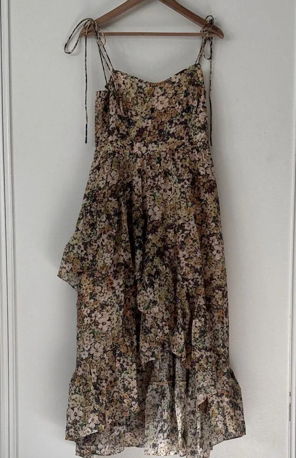 & OTHER STORIES 8 Strappy Ruffled Midi Dress In Pink - Image 4
