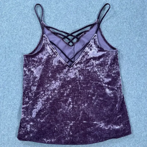 American Eagle Outfitters Crushed Velvet Cami Top Size Small Strappy Crossover - Image 7