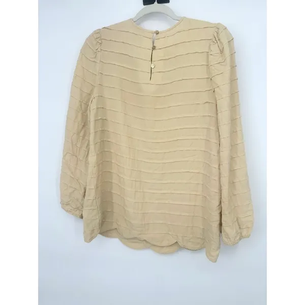 Tory Burch Womens 100% Silk Maize‎ Yellow Tiered Blouse Top Size 6 Career Staple - Image 6