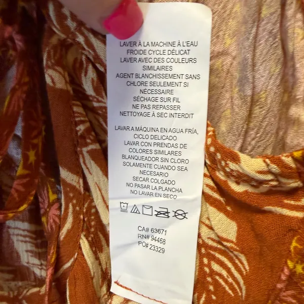 NWT Roxy Ray Of Sunshine Cover Up Beach Sundress Dress Rust Multi Medium - Image 8
