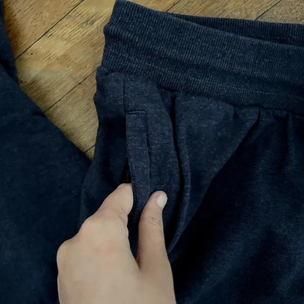 MAX‎ skinny fit dark navy blue sweatpants pockets elastic waistband drawstring - Image 3