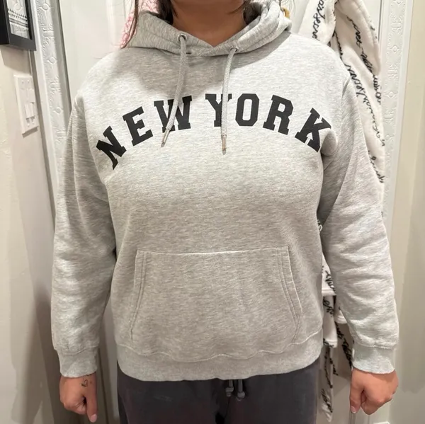 Woman’s H&M Grey "New York" Hoodie - Image 4