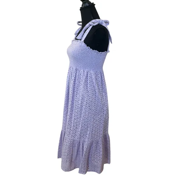 Slate & Willow Purple Eyelet Smocked Nap Dress XS Sundress Cotton Party $155 - Image 9