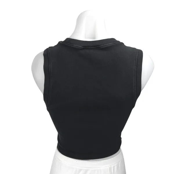 Zara Black Rib Knit Sleeveless Racerback Cami Camisole Crop Sweater Tank Top L - Image 2