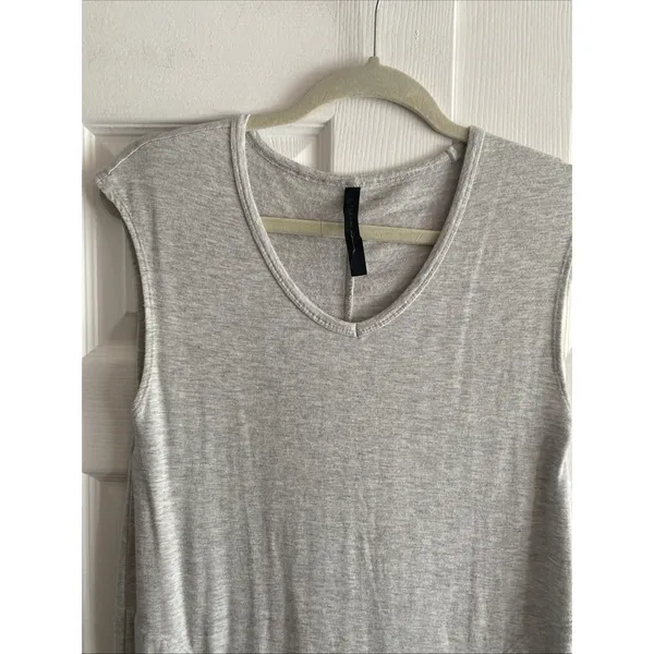 Gaiam Zen Shift Dress Womens Size XS Gray Sleeveless V-Neck Pockets French Terry - Image 2