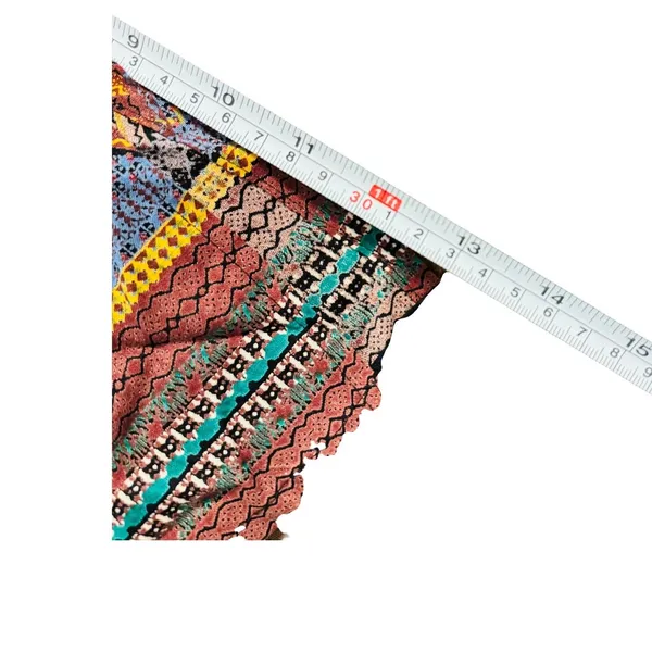213 | Devi Boho Gypsy Geometric Print Flowy Rayon Maxi Dress Multicolor Womens M - Image 7
