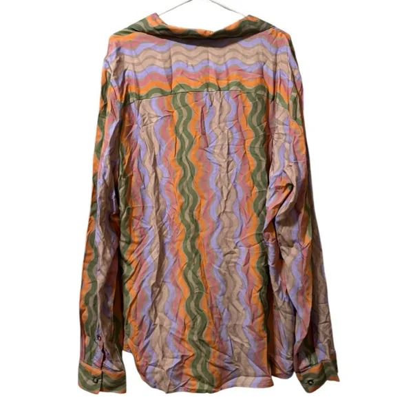 Asos Design Colorful Button Up Shirt Womens‎ Sz 2XL To Fit Chest Viscose Preppy - Image 2