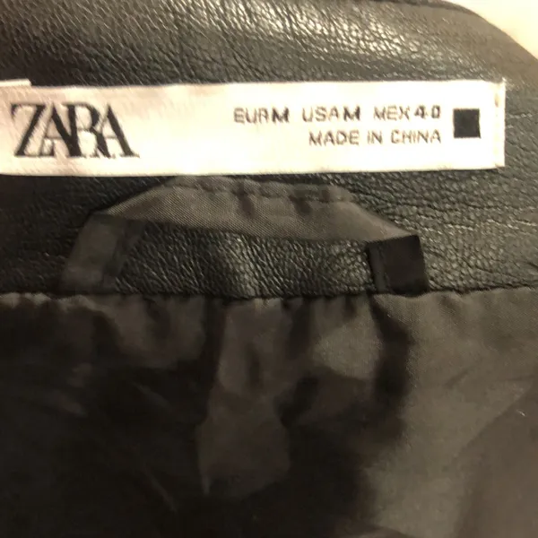 Zara faux leather black open jacket - Image 6