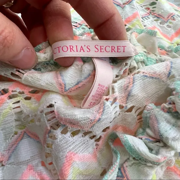 Victorias Secret‎ Swim suit Cover Up Romper Floral Neon Size Small - Image 6
