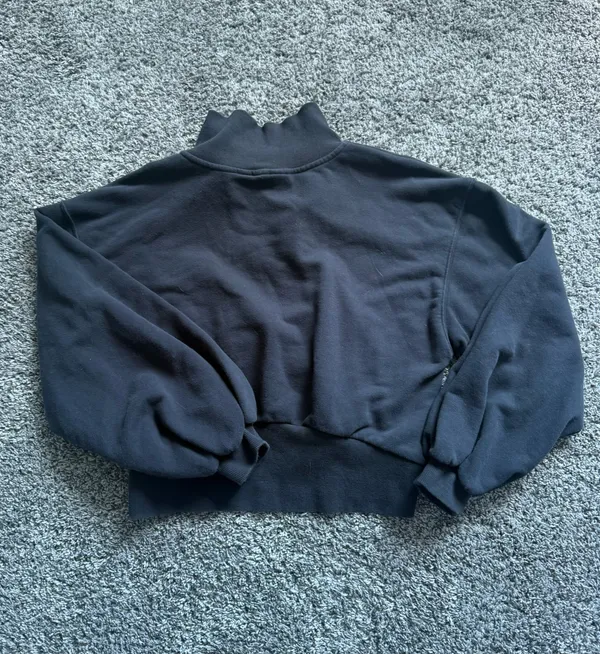 JoyLab Black Snap-Front Funnel Neck Sweatshirt - Image 6