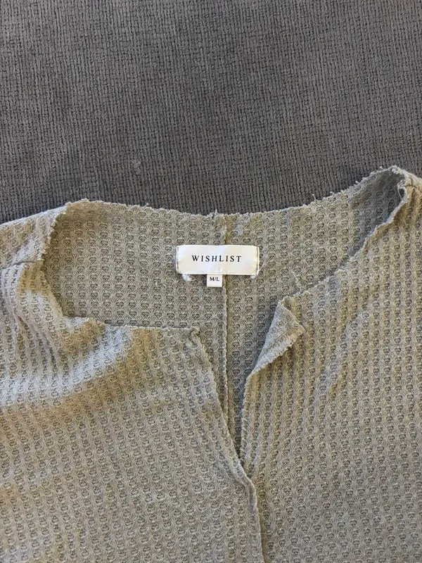 Long Sleeve Slight V Neck Top Size M - Image 5