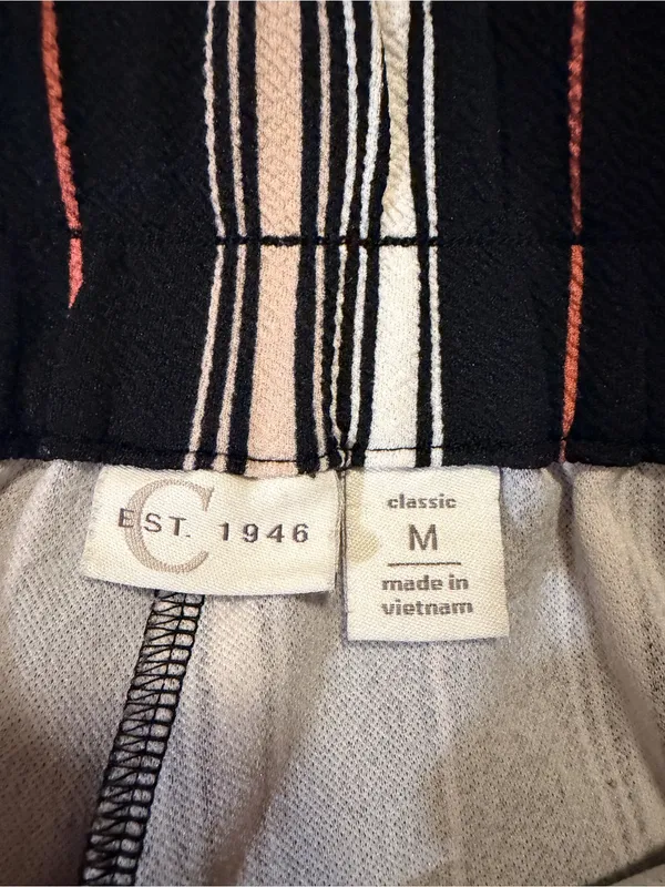 Cato Classic Black & WhiteStriped Wide-Leg Pants - Image 4