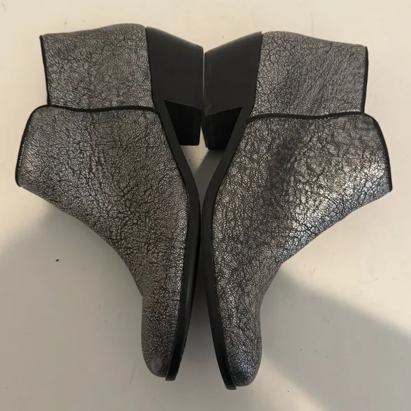 Sam Edelman Petty Ankle Boots Chelsea Bootie Zip Metallic Silver Leather 8.5 - Image 7