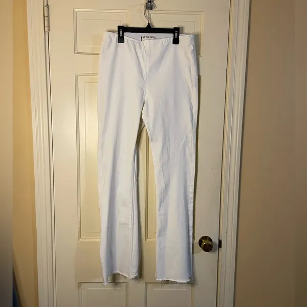 FP We The Free Jenny High Rise Skinny Flare Pullon Pants White Size 31 - Image 9