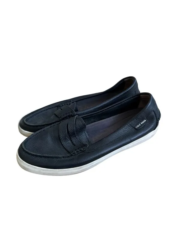 COLE HAAN Women’s Black Leather Slip On Boat Shoes Flats Size 9 - Image 2