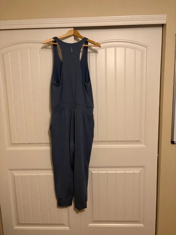 Nike Athletic Jumpsuit Blue Large Sleeveless Polyester Spandex Blend Pull On - Image 3