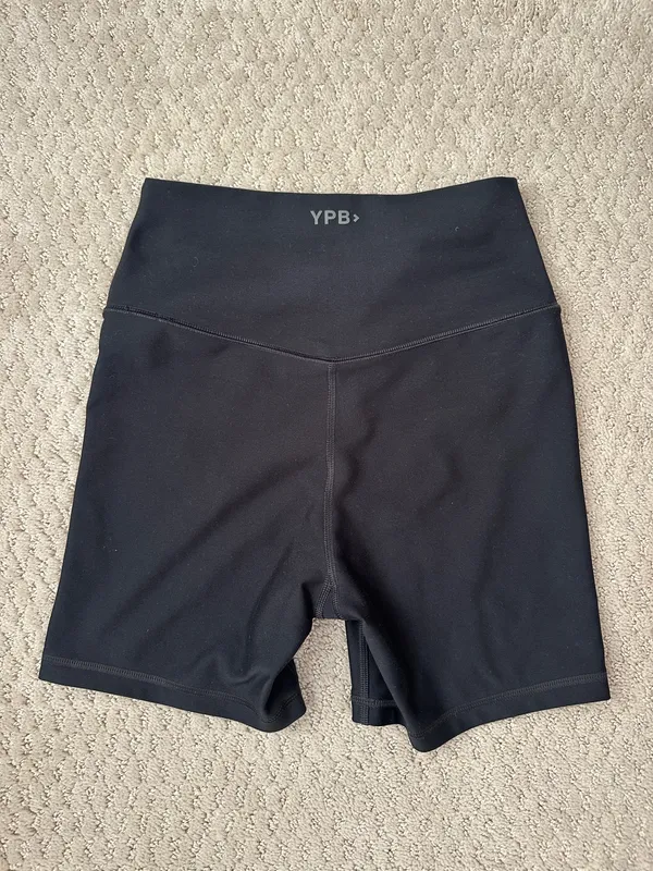 YPB SculpLUX Abercrombie High-Rise Black Women’s Active Shorts - Image 3