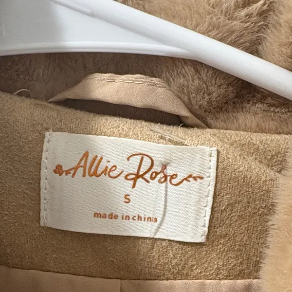 Allie Rose Tan Faux Fur Jacket - Image 2